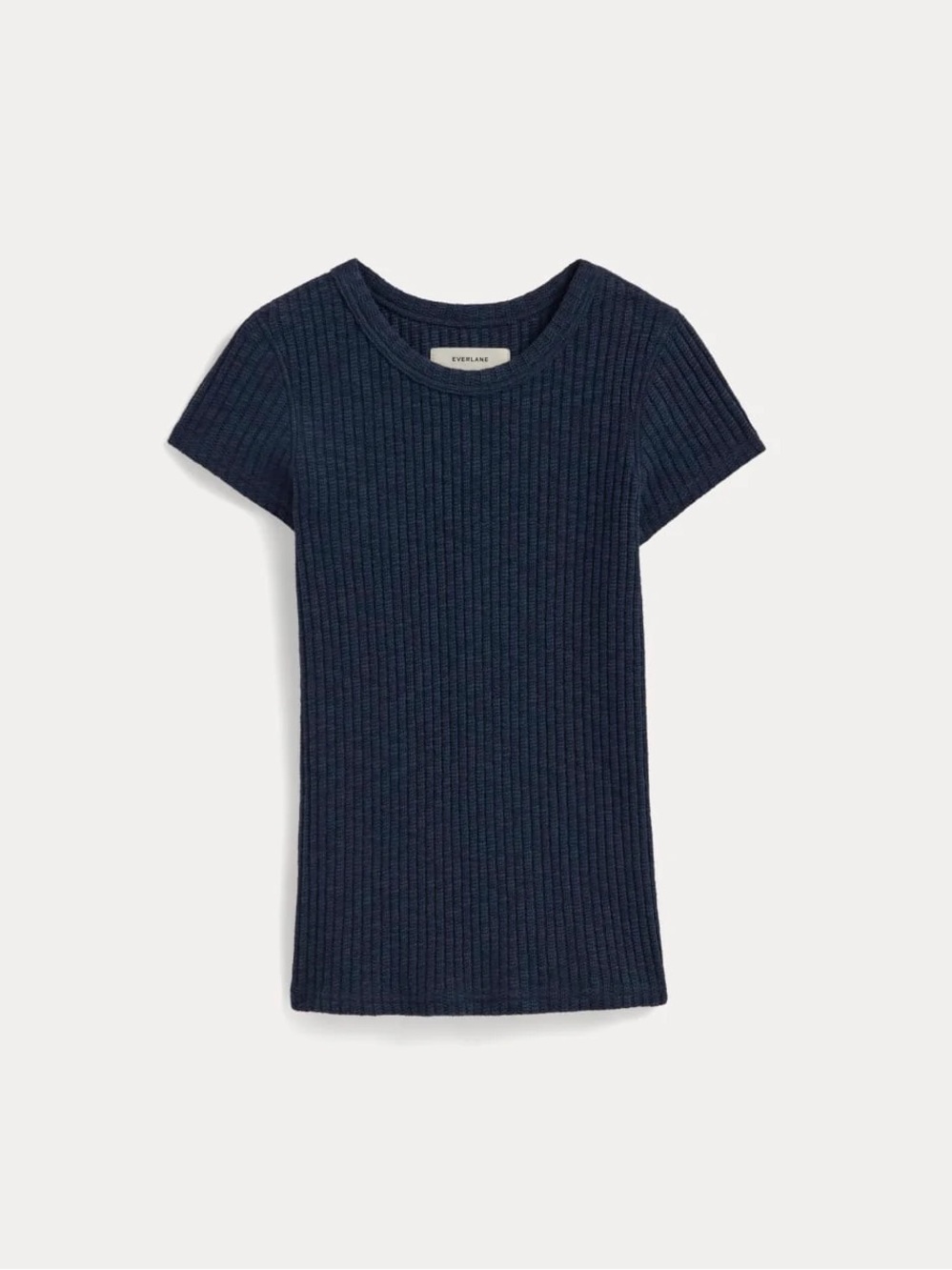 Everlane Navy Ribbed Short-Sleeve Tee